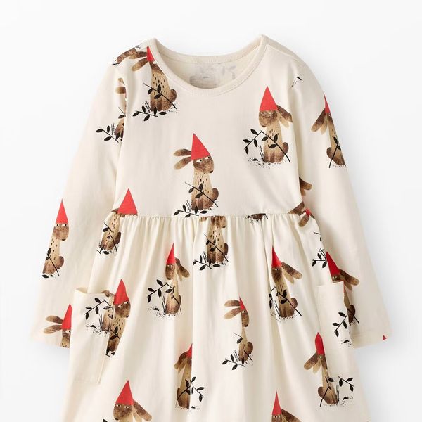 Hanna Andersson x Jon Klassen Long Sleeve Rabbit Dress With Pockets