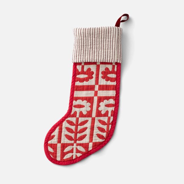 Schoolhouse Stillwater Floral Stocking - Red