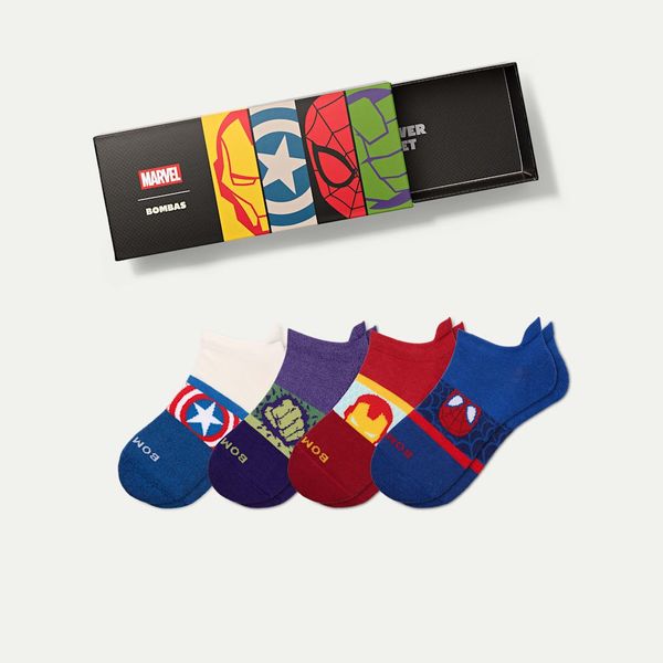 Marvel x Bombas Youth Ankle Sock 4-Pack