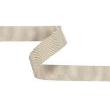 Taupe Recycled Polyester Petersham Grosgrain Ribbon, 15mm