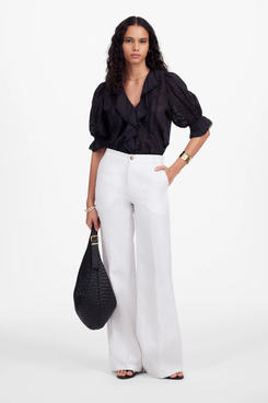 Madewell The Zoe Relaxed Wide Pant In 100% Linen