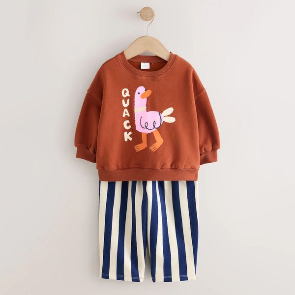 Next Crew Neck Sweatshirt and Barrel Trousers Set