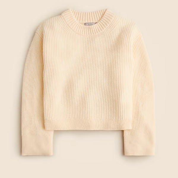 J.Crew Ribbed Cashmere Cropped Crewneck Sweater