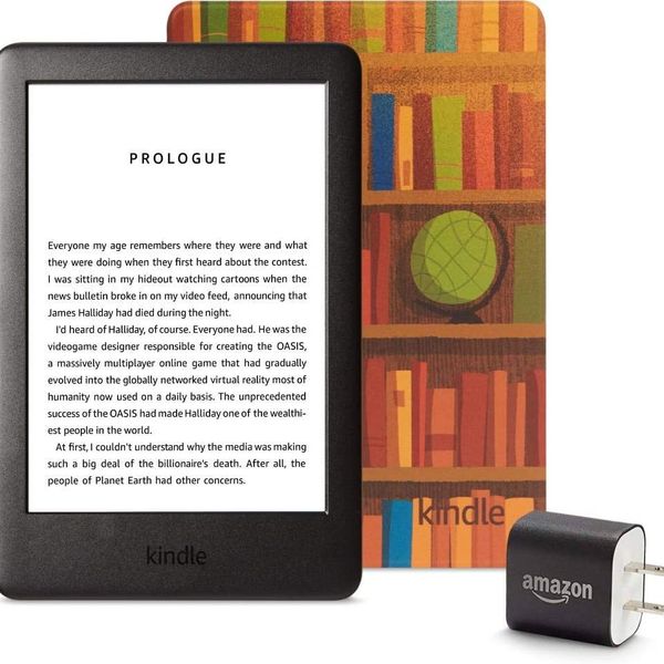 Kindle Essentials Bundle including Kindle, Amazon Printed Cover, + Power Adapter