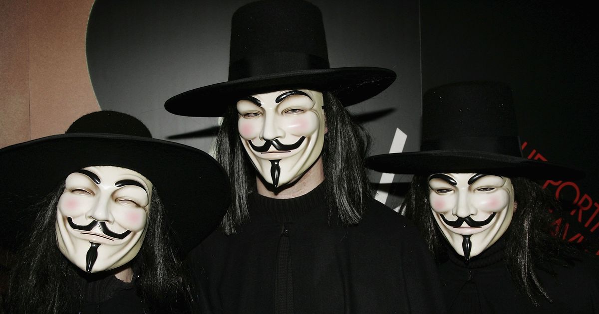 Anonymous Hackers Wear Corporate Masks