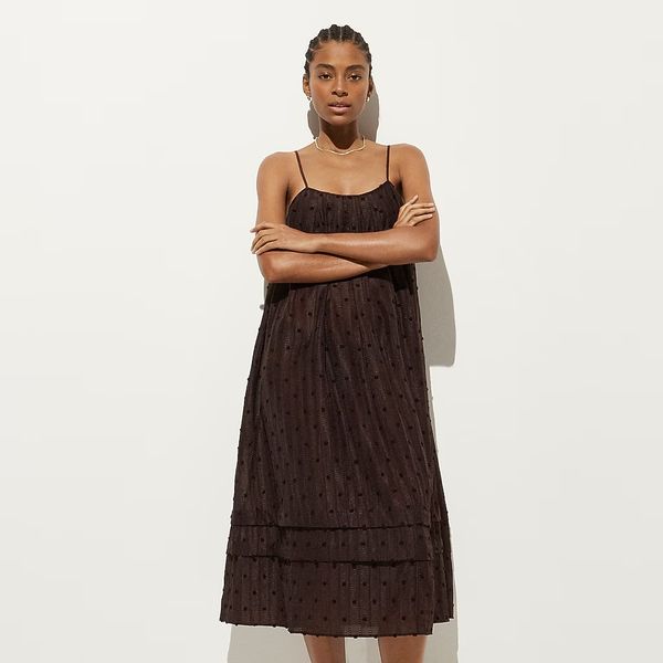 J.Crew Shift Midi Dress in Textured Dot