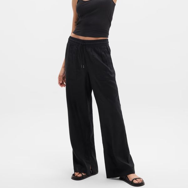 Athleta Retreat Linen High-Rise Wide-Leg Pant