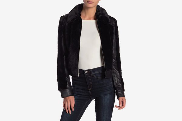 7 For All Mankind Faux Fur & Leather Jacket