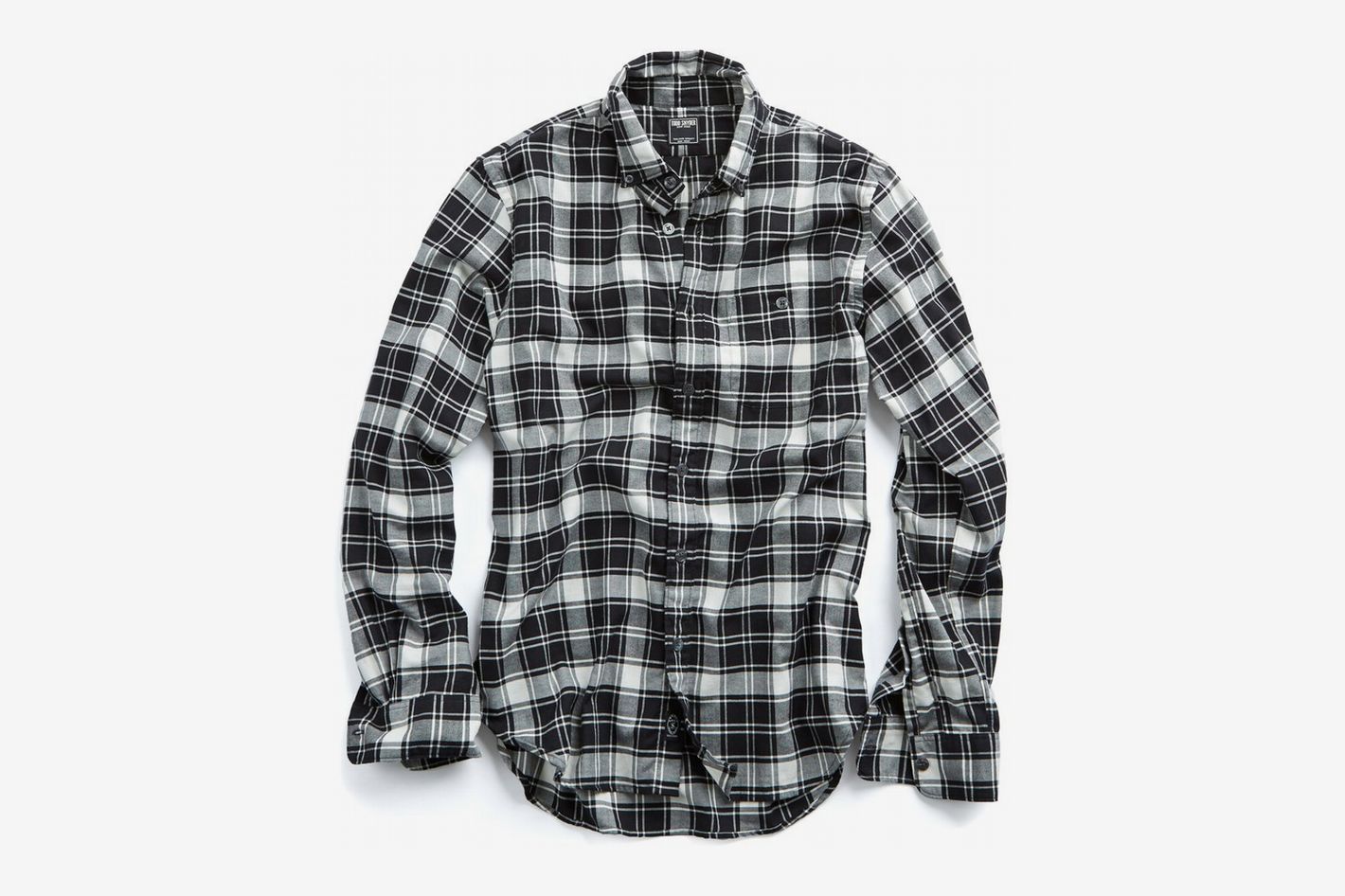 Todd Snyder Yellow Blue Two-Pocket Flannel Shirt