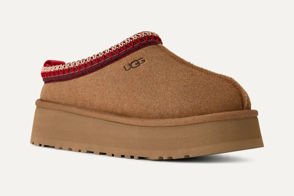 Tazz II Genuine Shearling Lined Platform Slipper - Chestnut