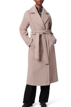 Bernardo Double Breasted Belted Coat