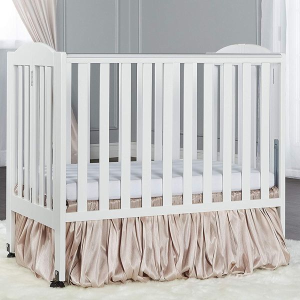 Dream On Me 2-in-1 Portable Folding Stationary Side Crib, White