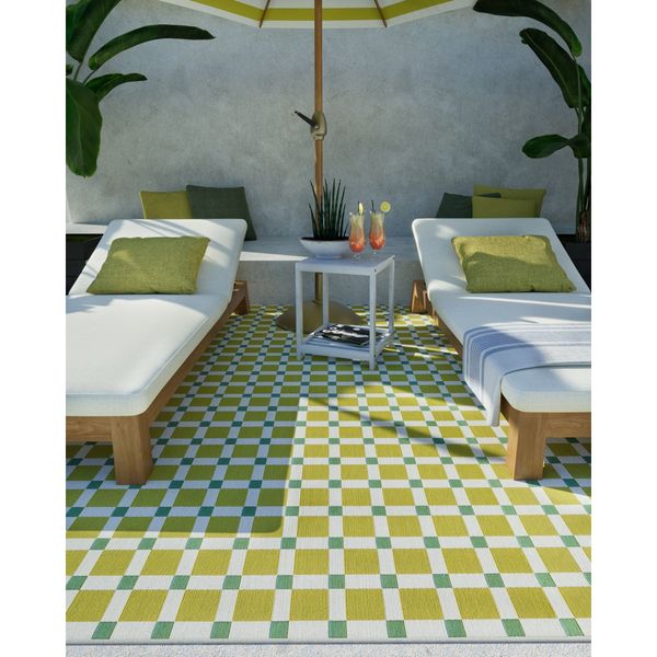 Allmodern Icon Geometric Indoor Outdoor Green Rug