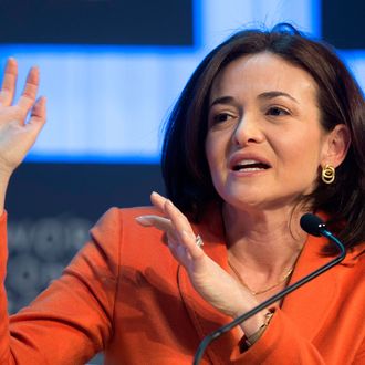 Sheryl Sandberg, Chief Operating Officer and Member of the Board of Facebook, speaks during a panel session at the 43rd Annual Meeting of the World Economic Forum (WEF) in Davos, Switzerland, 25 January 2013. The overarching theme of the meeting, which will take place from 23 to 27 January, is 'Resilient Dynamism'.