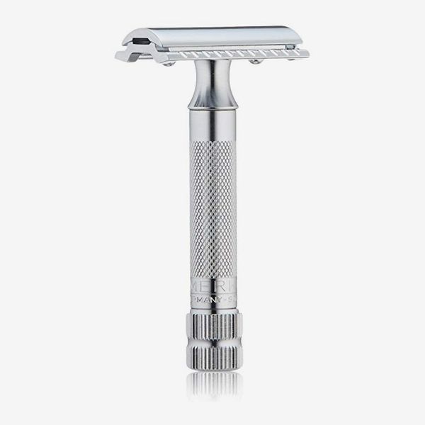 silver merkur 34C heavy duty short handle safety razor - strategist best razor for men
