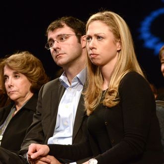 Chelsea Clinton and Marc Mezvinsky attend 2012 Clinton Global Initiative Opening Session at the Sheraton Hotel, NYC.<P>Pictured: Marjorie Margolies- Mezvinsky, Marc Mezvinsky, Chelsea Clinton<P><B>Ref: SPL439933 230912 </B><BR/>Picture by: Janet Mayer / Splash News<BR/></P><P><B>Splash News and Pictures</B><BR/>Los Angeles:	310-821-2666<BR/>New York:	212-619-2666<BR/>London:	870-934-2666<BR/>photodesk@splashnews.com<BR/></P>