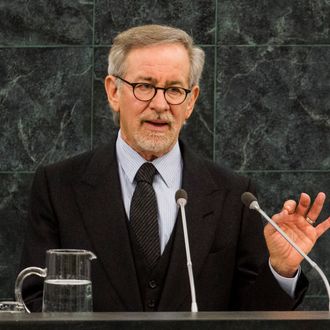 Academy Award winning film maker Steven Spielberg speaks during a Memorial Ceremony to mark the International Day of Commemoration in Memory of the Victims of the Holocaust at the United Nations on January 27, 2014 in New York City. 