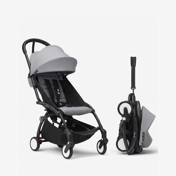 Stokke Yoyo3 Stroller From 6 Months - Includes Black Frame/Stone Seat Cushion + Canopy