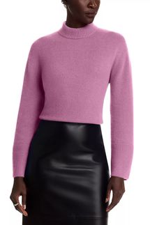 C by Bloomingdale’s 100% Cashmere Long Sleeve Mock Neck Pullover - Exclusive - Purple Clay