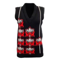 Prada V-neck dress black / red / white sweater