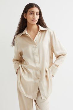 Light Beige Silk Shirt