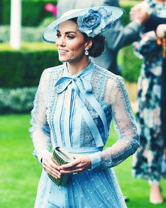 See Kate Middleton in Blue Elie Saab Dress At Royal Ascot