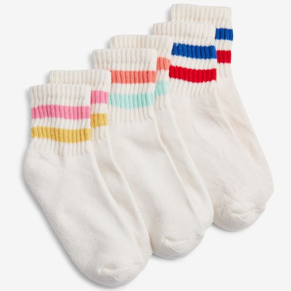 American Trench Assorted Retro Stripe Cotton Blend Quarter Socks - 3-Pack
