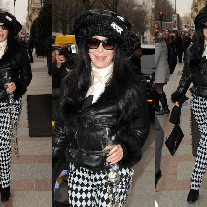 Cher's Paris Fashion Week outfit.