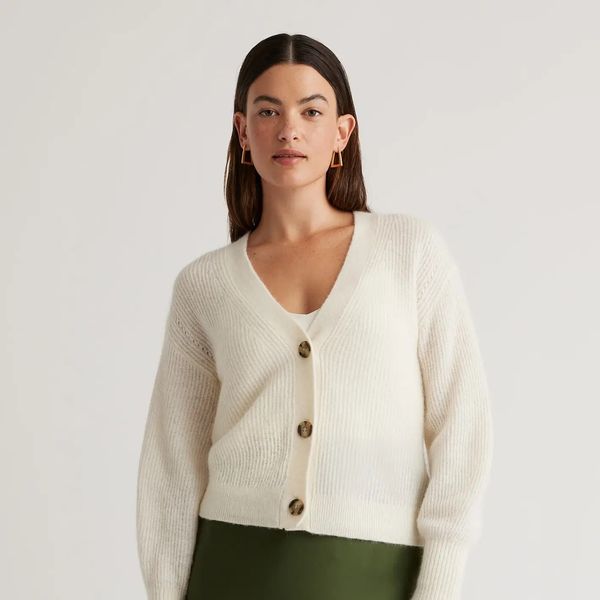 Quince Baby Alpaca-Wool Cropped Cardigan