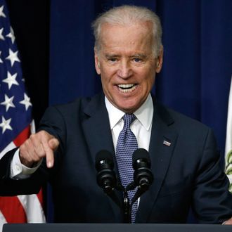 WASHINGTON, DC - APRIL 29: U.S Vice President Joe Biden speaks during an event on protecting students from sexual assault at the Eisenhower Executive Office Building April 29, 2014 in Washington, DC. During the event, Biden announced the release of the first report of the White House Task Force to Protect Students from Sexual Assault. (Photo by Win McNamee/Getty Images)