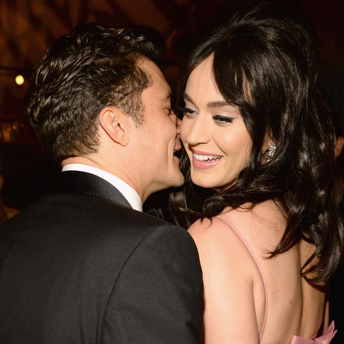 Katy Perry and her UNICEF man. Photo: Kevin Mazur/Getty Images for The Weinstein Company