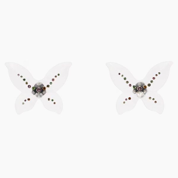 Blumarine Transparent Farfalla Earrings