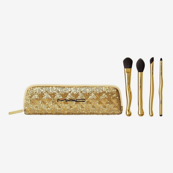 M.A.C Cosmetics Golden Touch Mini Makeup Brush Travel Holiday Set