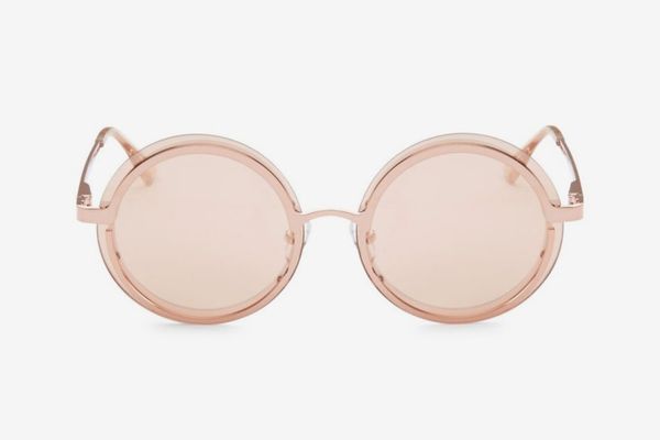 Le Specs Luxe Ovation Rose Gold Circle Sunglasses