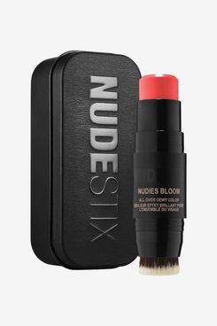 Nudestix Nudies Bloom Dewy and Radiant Cream Blush 3-in-1 All Over Face  Colour For Cheeks, Eyes and Lips w/Blending Brush (Poppy Girl)