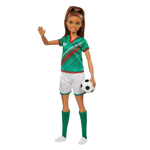 Barbie Soccer Fashion Doll with Brunette Ponytail