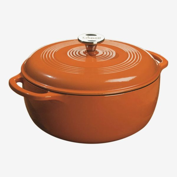 Lodge Color Enameled Cast Iron Dutch Oven, Pumpkin