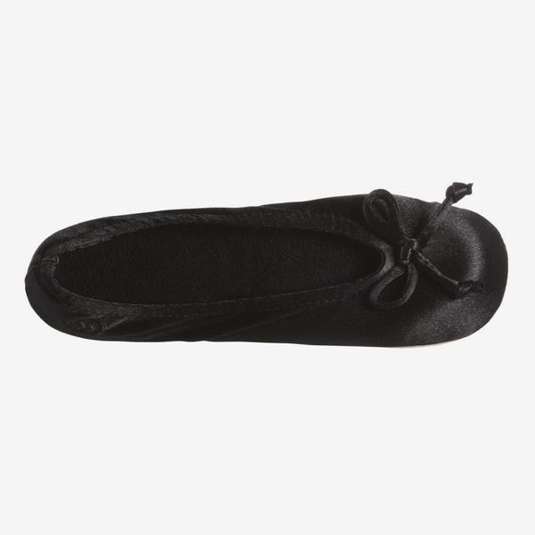 Isotoner Women’s Satin Ballerina Slippers with Satin Bow