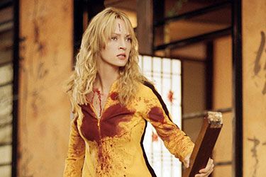 A bobo yellow tracksuit somehow suits the Bride's murderous vengeance-seeking perfectly. Because clothes don't make the killer.