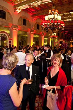 A pre-dinner reception in the Breakers Florentine room, with John Mariani and the James Beard Foundation crew in the forefront.