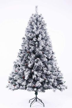 EVRE 6-Foot Snowy White Spruce Christmas Tree