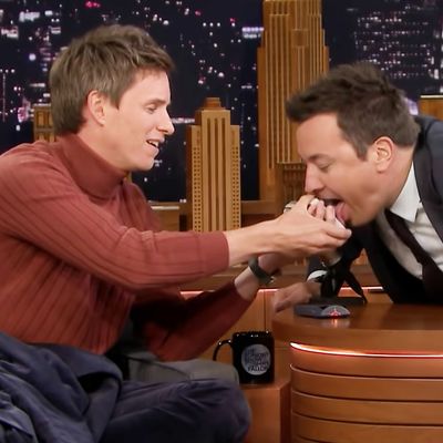 Eddie Redmayne and Jimmy Fallon.