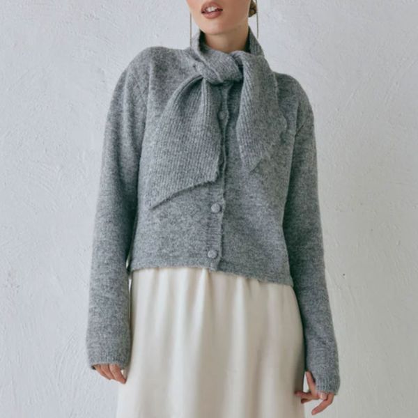 VRG GRL Sable Knit Cardigan Grey