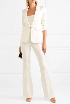 Rachel Zoe Jaz Faille-Trimmed Satin-Moire Blazer