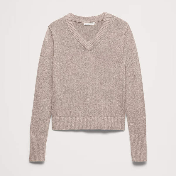 Banana Republic Larkspur Cotton-Silk V-Neck Sweater
