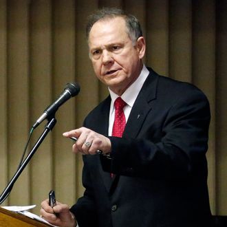 Chief Justice Roy Moore of the Alabama Supreme Court addresses a Pro-Life Mississippi and a Pastors for Life pastors luncheon in Jackson, Miss., Friday, Jan. 17, 2014. 