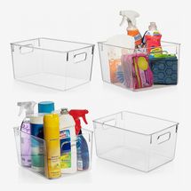 ClearSpace Clear Plastic Storage Bins - 4 Pack