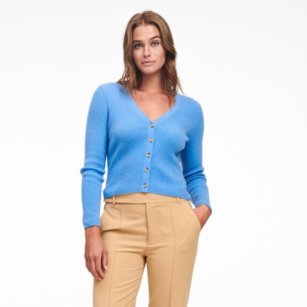 Naadam Cashmere Ribbed Cropped Cardigan