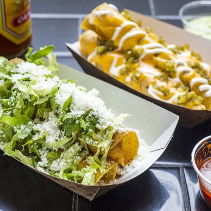 Taquitoria offers San Diego–style rolled tacos.