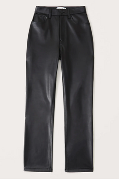 Abercrombie & Fitch Curve Love Vegan Leather 90s Straight Pants